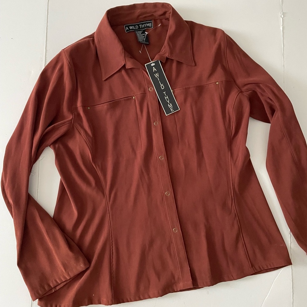 A WILD THYME WOMEN'S LONG SLEEVE TOP BLOUSE SIZE 16 NWT